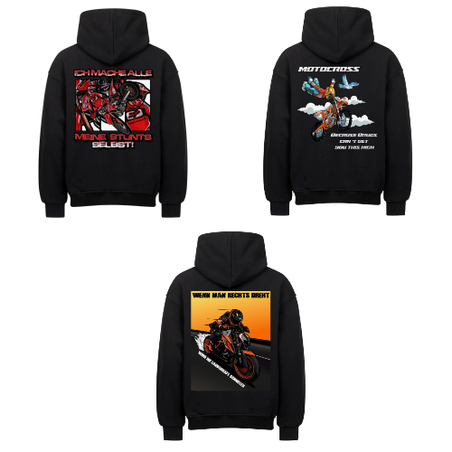 Motorrad Oversized Hoodie-Bundle
